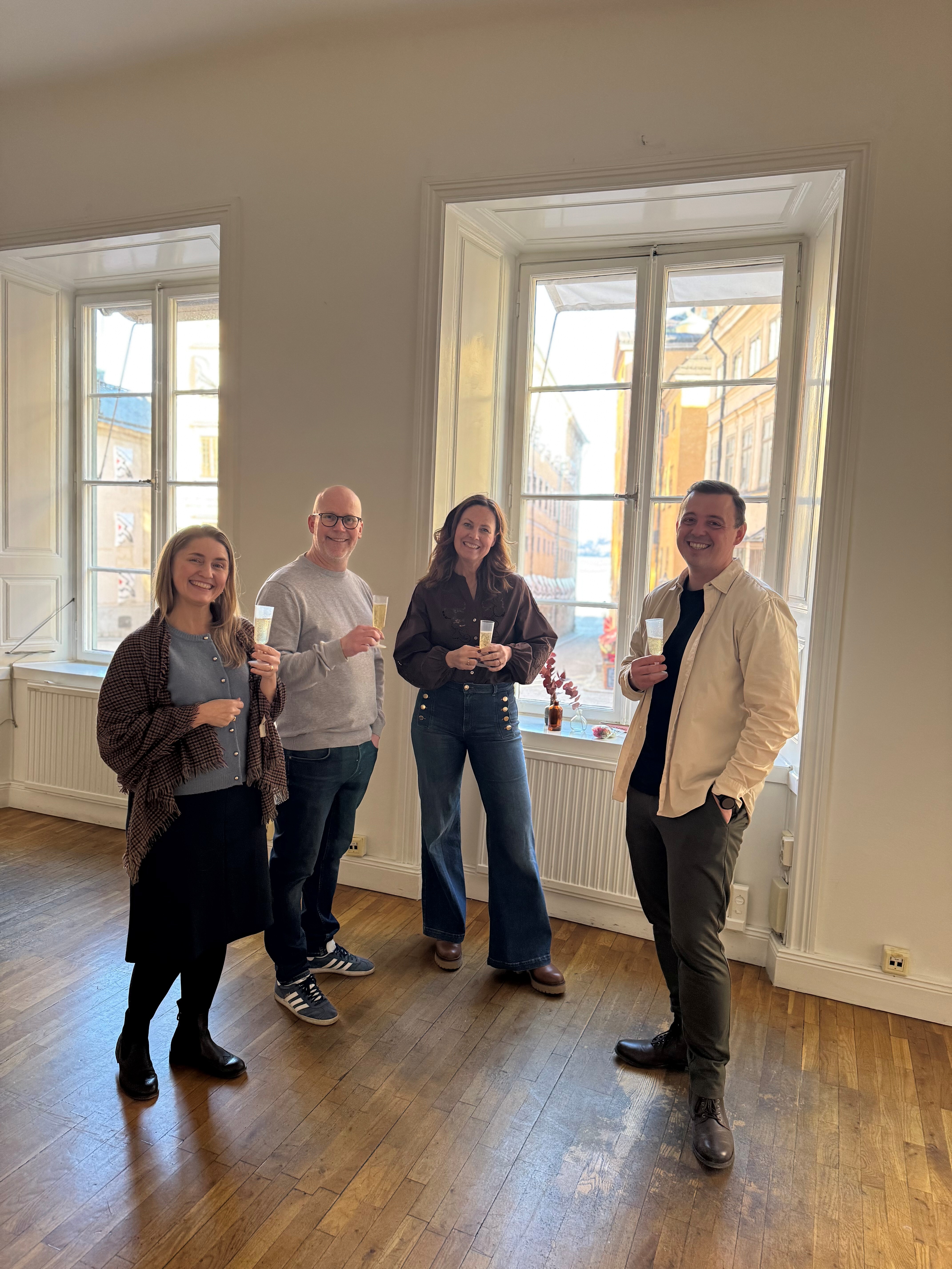 Kat, Stefan, Anki och Dudek på Järntorget